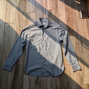 Armani Collezioni Men’s Dress Shirt Gray Long Sleeve Made in Italy Size L 41 16